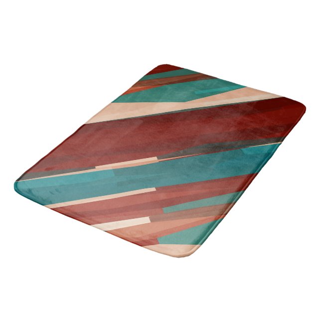 Wood and Turquoise Bath Mat (Angled)