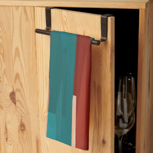 Wood and Turquoise Kitchen Towel