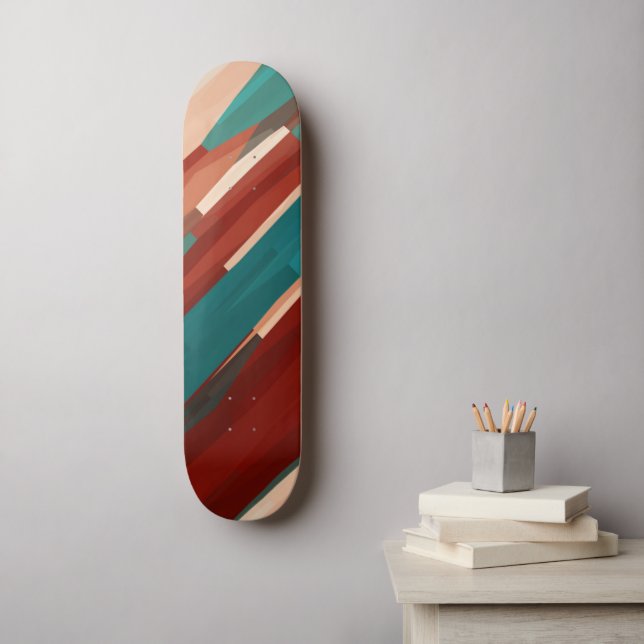 Wood and Turquoise Skateboard (Wall Art)