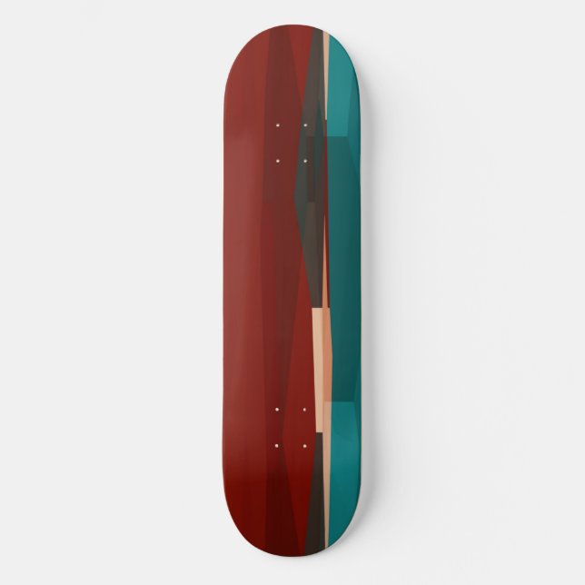Wood and Turquoise Skateboard (Front)