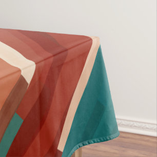 Wood and Turquoise Tablecloth