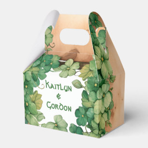 Wood and vine rustic St Patricks Day Irish wedding Favor Box