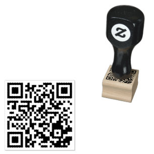 Wood Art Rubber Stamp –Personalized QR Code
