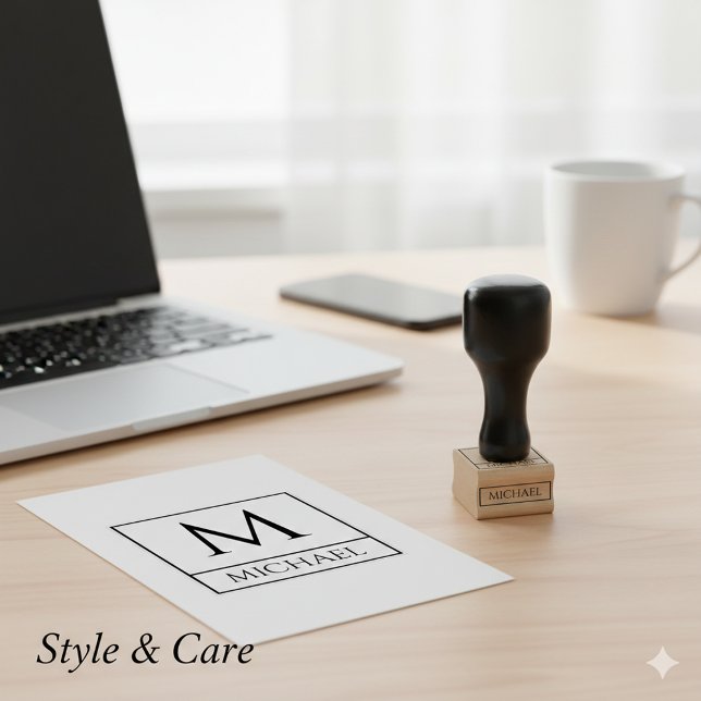 Wood Art Stamp Featuring Your Name and Initial (Wood Art Stamp Featuring Your Name and Initial)