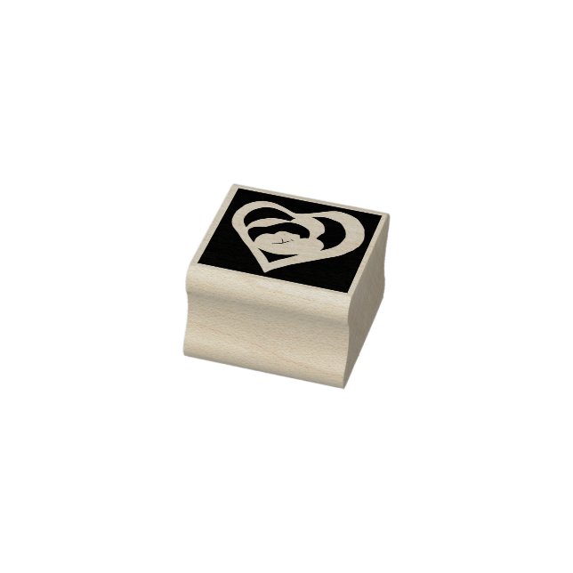 Wood Art Stamp - Hugging Heart (Stamp)