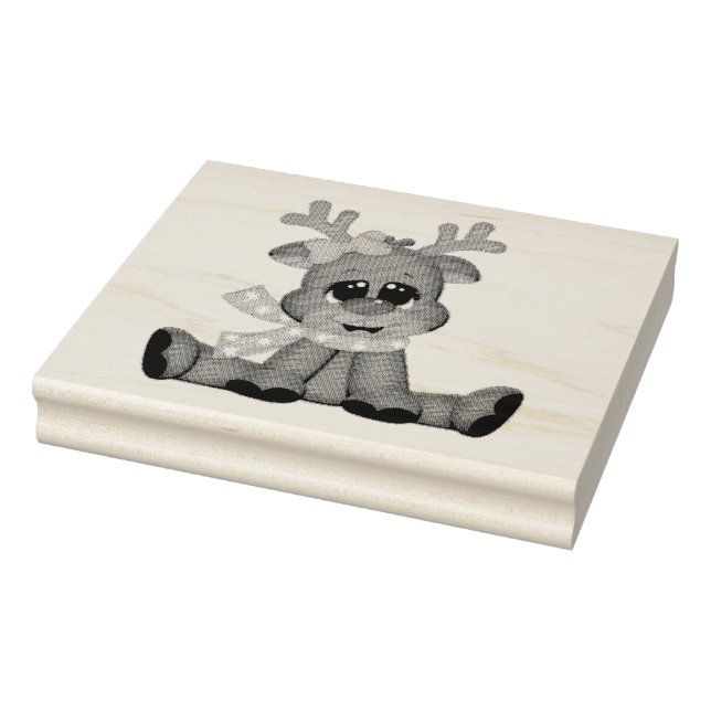 Wood Art Stamps/Baby Rudolph Rubber Stamp (Stamp)