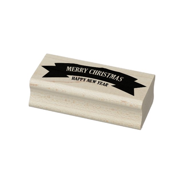 Wood Art Stamps/Merry Christmas Banner Rubber Stamp (Stamp)