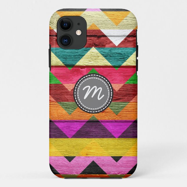 Wood aztec chevron zig zag pattern #3 Case-Mate iPhone case (Back)