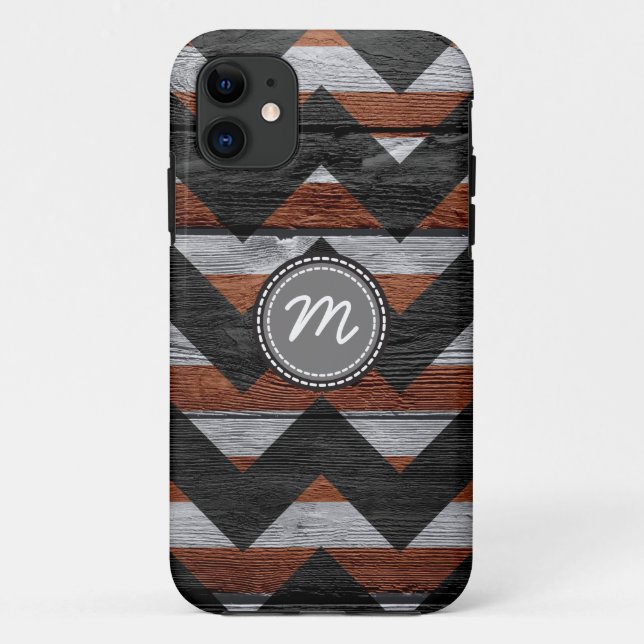 Wood aztec chevron zig zag pattern #5 Case-Mate iPhone case (Back)