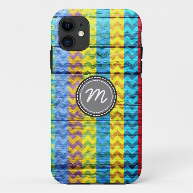 Wood aztec chevron zig zag pattern Case-Mate iPhone case (Back)