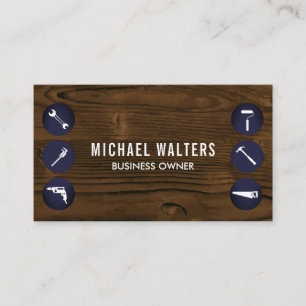 Wood Background Hardware Tools Business Card