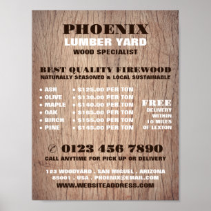 Wood Background, Lumber/Timber/Wood Yard Advert Poster