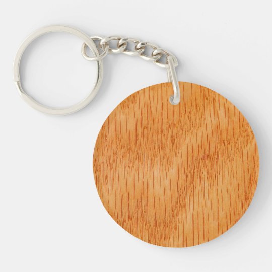 Wood Background - Smooth Bamboo Grain Customized Single-Sided Round Acrylic Keychain