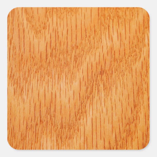 Wood Background - Smooth Bamboo Grain Customized Square Sticker (Front)