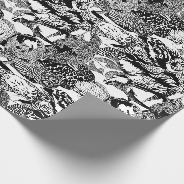 Wood Badge Critter Montage Wrapping Paper (Corner)