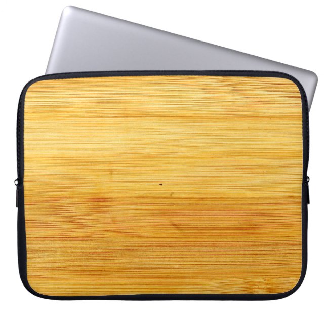 Wood bamboo background texture laptop sleeve (Front)