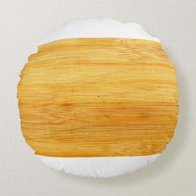 Wood bamboo background texture round pillow (Front)