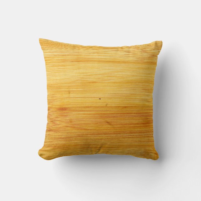 Wood bamboo background texture throw pillow (Front)