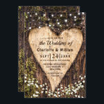 Wood Bark Baby Breath Heart Rustic Wedding Invitation<br><div class="desc">Wood Bark Baby Breath Heart Rustic Wedding Invitation. 
For further customization,  please click the "customize further" link and use our design tool to modify this template.</div>