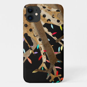 Wood Bark Polka Dots Wedding Tree iPhone 11 Case