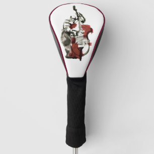 Wood bass player golf head cover