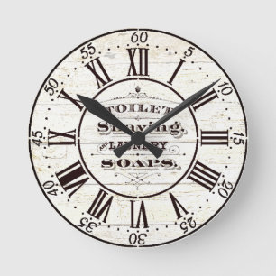 Wood bath round clock