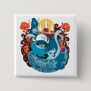 Wood Beast 2 Inch Square Button