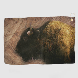 Wood Bison Buffalo Golf Towel
