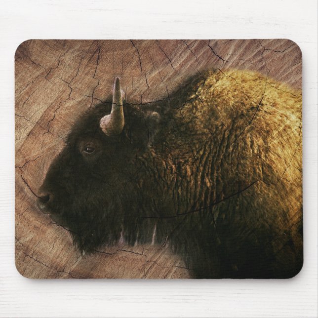 Wood Bison Buffalo Mouse Pad (Front)