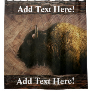 Wood Bison Buffalo Shower Curtain