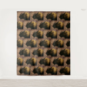 Wood Bison Buffalo Tapestry