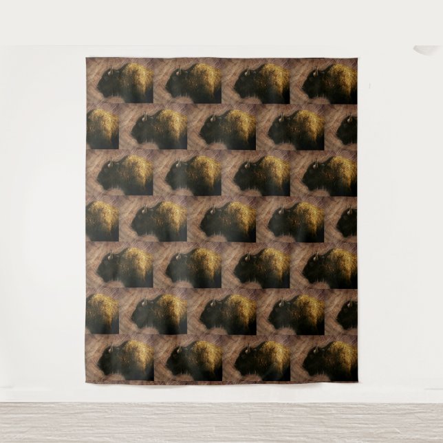 Wood Bison Buffalo Tapestry (Front)