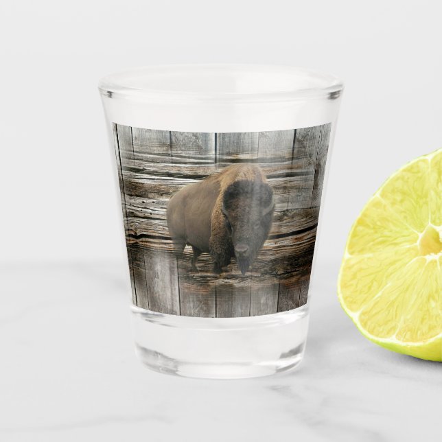 Wood Bison Shot Glass (Front)