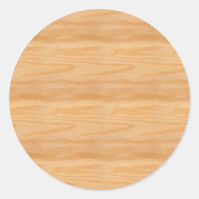 Wood Blank Template Elegant Personalized Trendy Classic Round Sticker (Front)