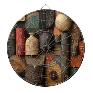 Wood Block Art Dartboard