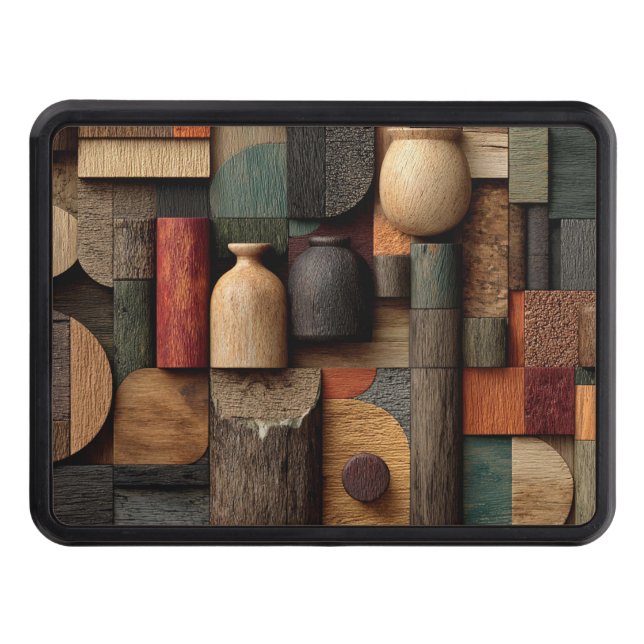 Wood Block Art Hitch Cover (Front)