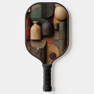 Wood Block Art Pickleball Paddle
