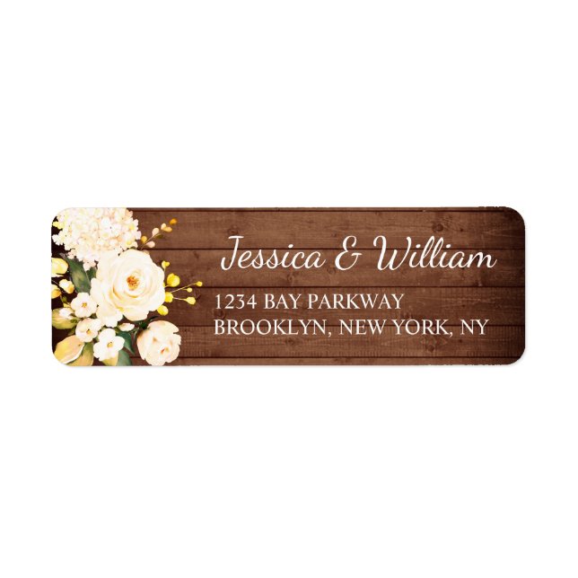 Wood & Blush Roses Floral Watercolor Rustic (Front)