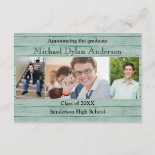 Wood Boards Background-3x5 Graduation Announcement