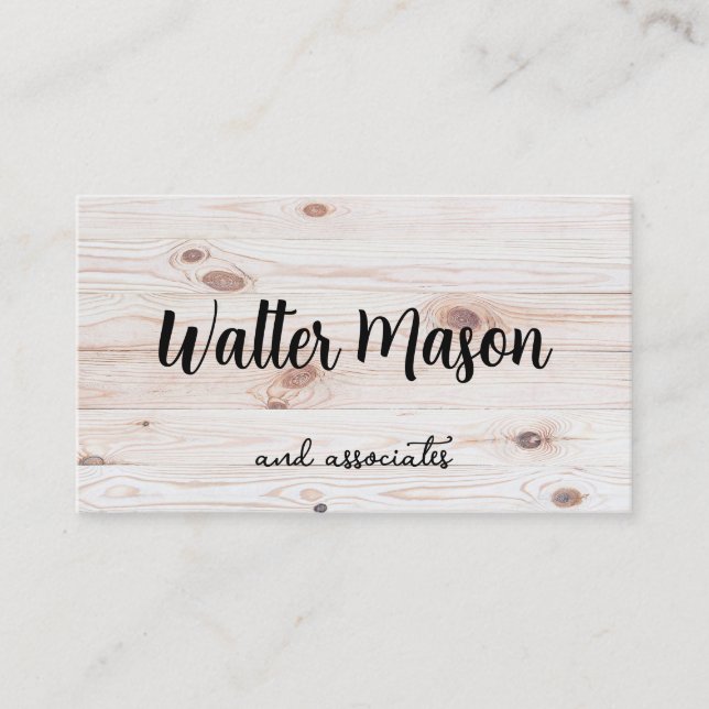 Wood Boards Background Business Card (Front)