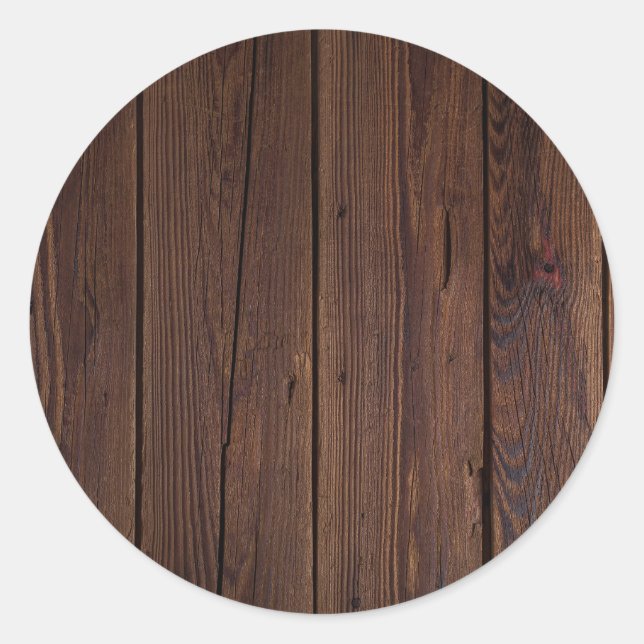 Wood Boards Wood Wall Texture Classic Round Sticker (Front)