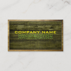 Wood Border Construction Elegant Wooden Look #12 Business Card