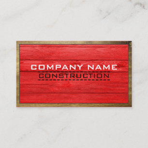 Wood Border Construction Elegant Wooden Look #14 Business Card