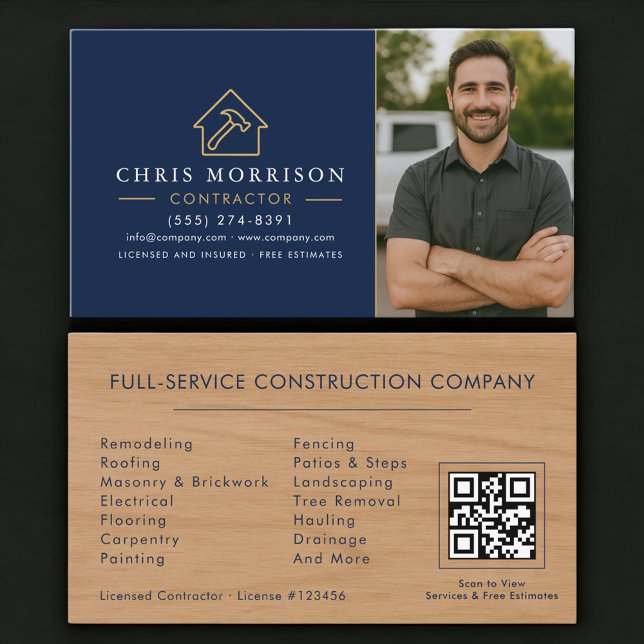 Wood Building Construction Photo QR Code Business Card (Creator Uploaded)