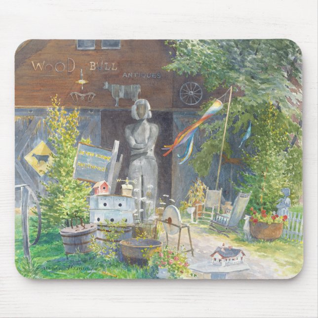 Wood Bull Antiques Mouse Pad (Front)