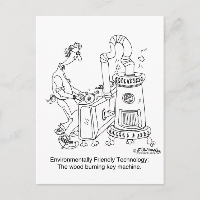 Wood Burning Key Machine Postcard (Front)