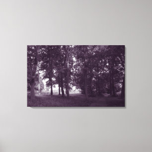 Wood, Bute Park Cardiff - Purple toned BW Canvas Print