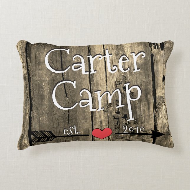 Wood Camp Sign Pillow (Front)