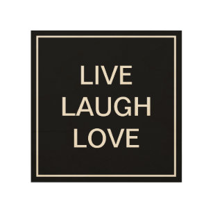 Wood canvas with inspirational quote   Live laugh