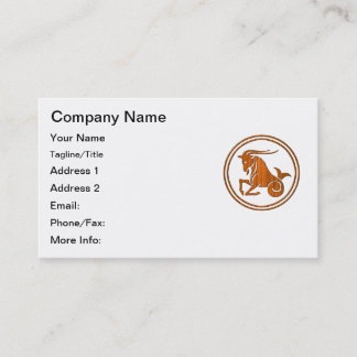 Wood Capricorn Zodiac Sea Goat Astrology Sign Business Card